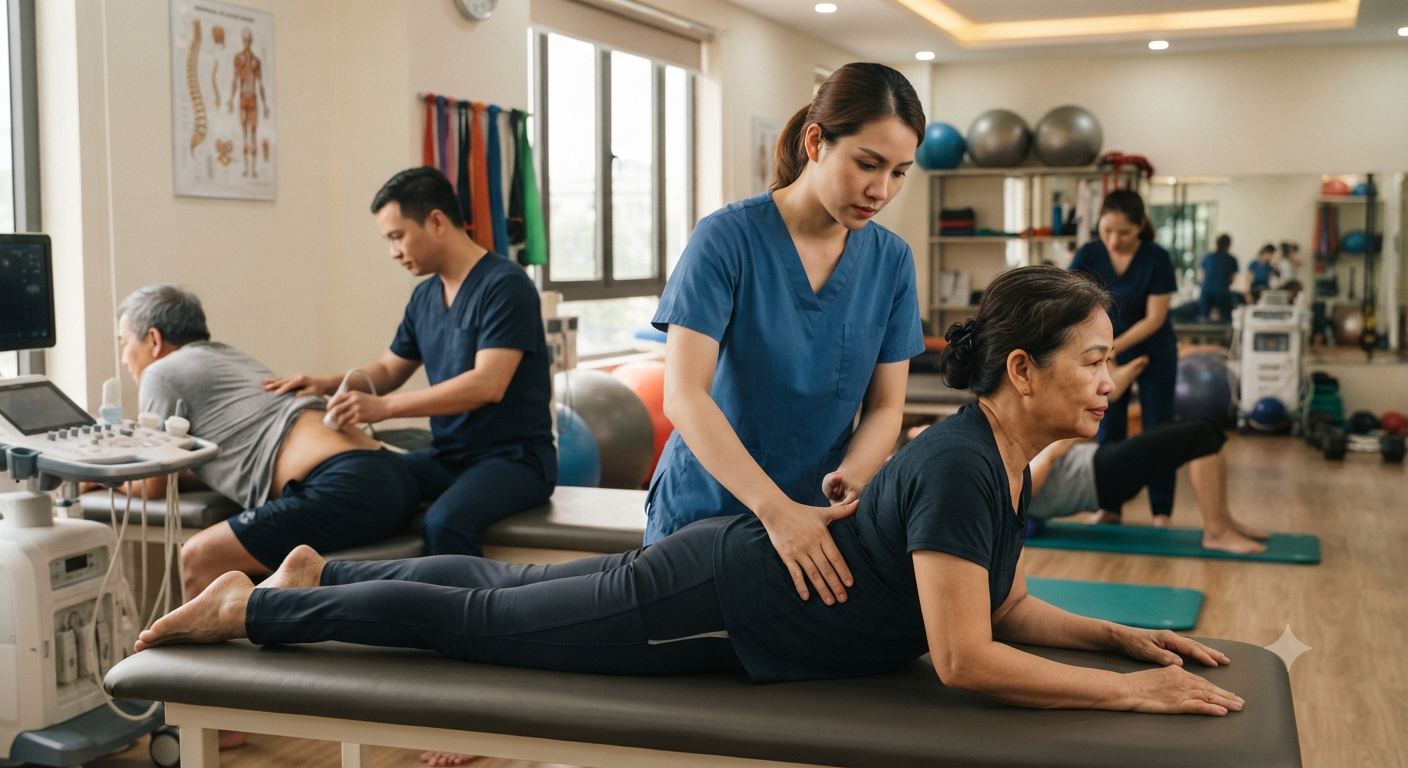 Các phương pháp hỗ trợ điều trị thoái hóa cột sống tại phòng khám